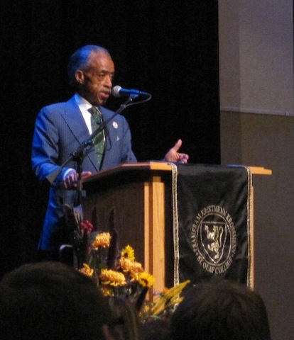 Rev. Al Sharpton at St. Olaf College: “My generation didn’t finish the task. I believe your generation can bring us there. I believe that if you don’t duck the issues and you’re not afraid to confront what is uncomfortable in the short run, it will bring about equality in the long run."